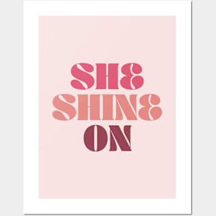 She Shine On in peach pink Posters and Art